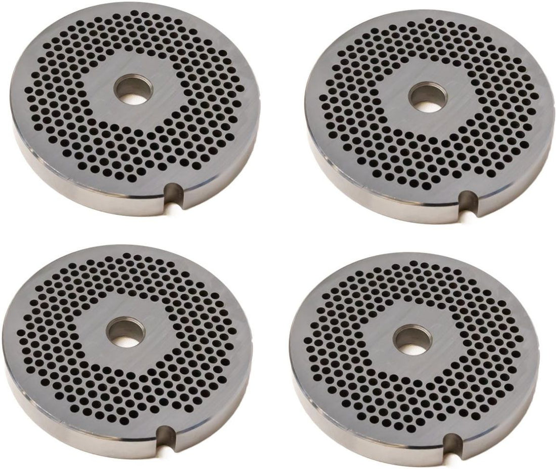 Omcan - #22 (3.2 mm) European-Style Stainless Steel with Hub Meat Grinder Plate, Pack of 2 - 11199