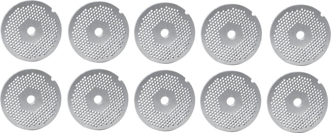 Omcan - #22 (4.8 mm) Carbon Steel Hubless Meat Grinder Plate, Pack of 5 - 11247