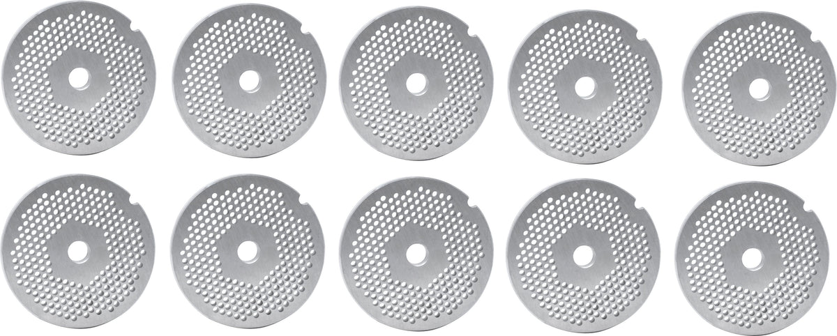 Omcan - #22 (4.8 mm) Carbon Steel Hubless Meat Grinder Plate, Pack of 5 - 11247