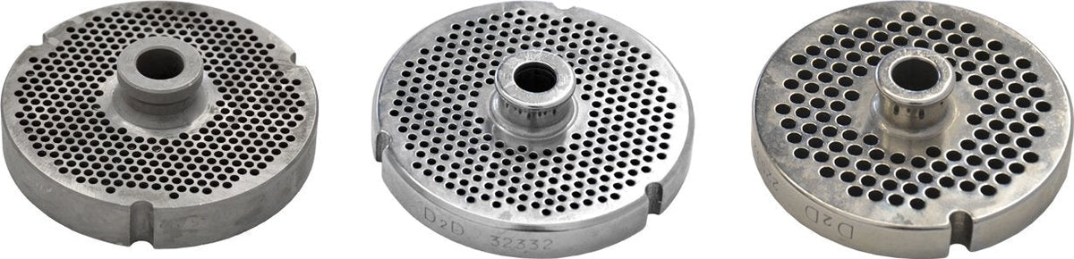 Omcan - #22 (4.8 mm) Stainless Steel Meat Grinder Plate with Hub, Pack of 2 - 40307