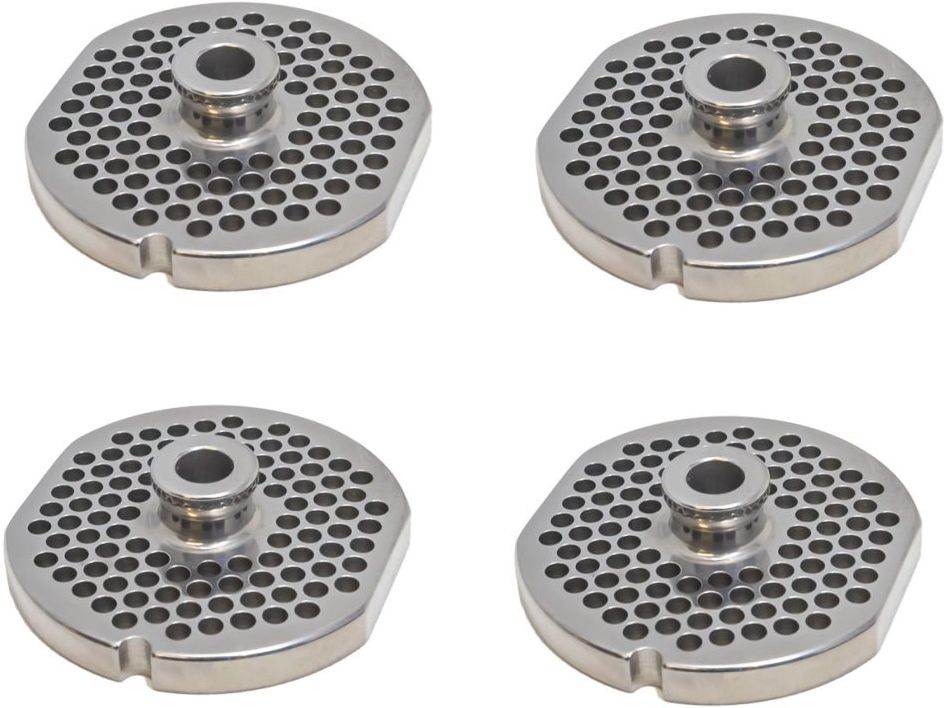 Omcan - #22 (4.8 mm) Stainless Steel Meat Grinder Plate with Hub, Pack of 2 - 40307