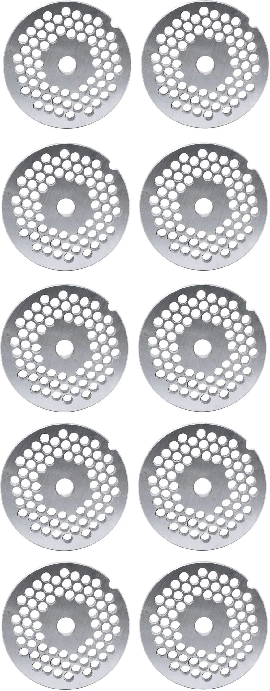 Omcan - #22 (6 mm) Carbon Steel Hubless Meat Grinder Plate, Pack of 5 - 11248