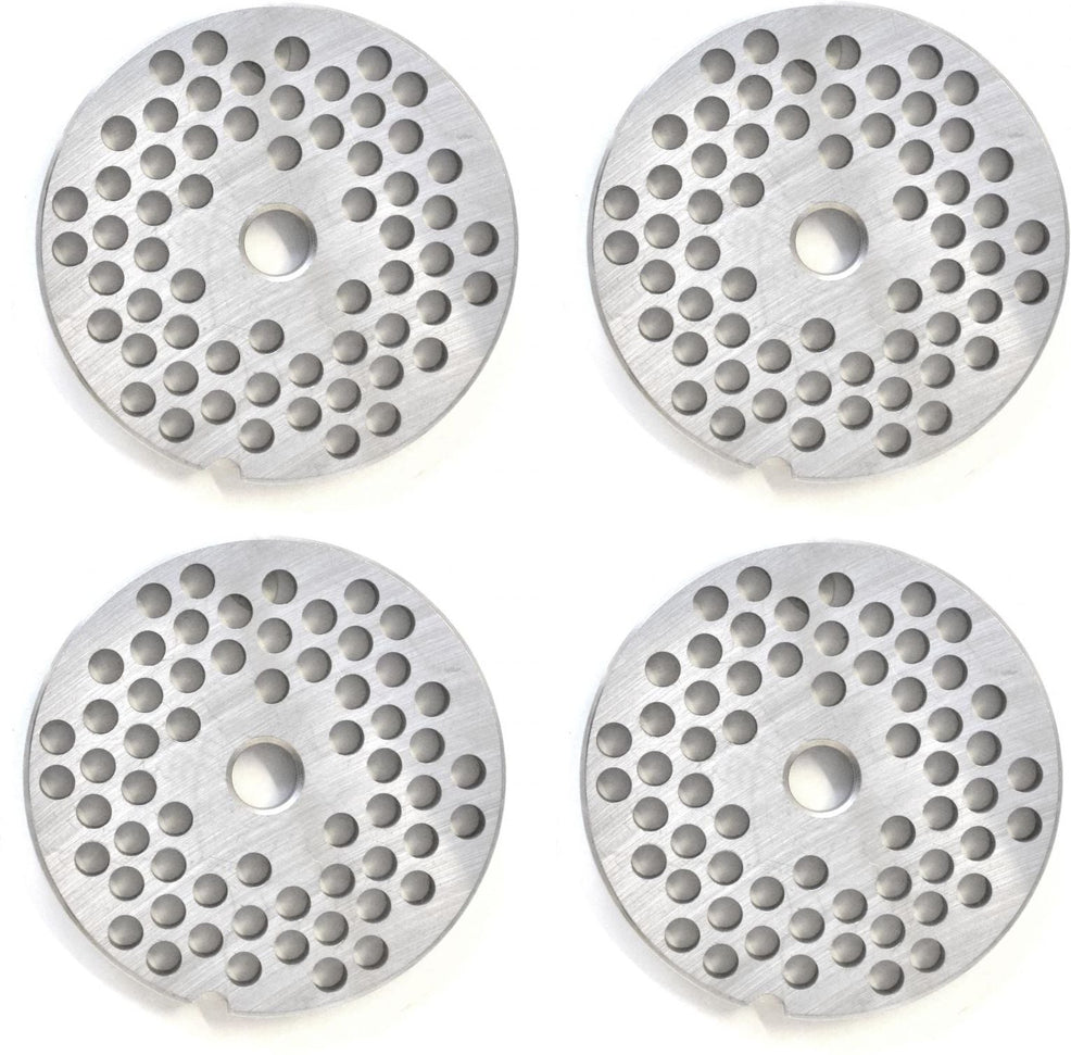 Omcan - #22 (6 mm) European-Style Stainless Steel Hubless Meat Grinder Plate, Pack of 4 - 11222
