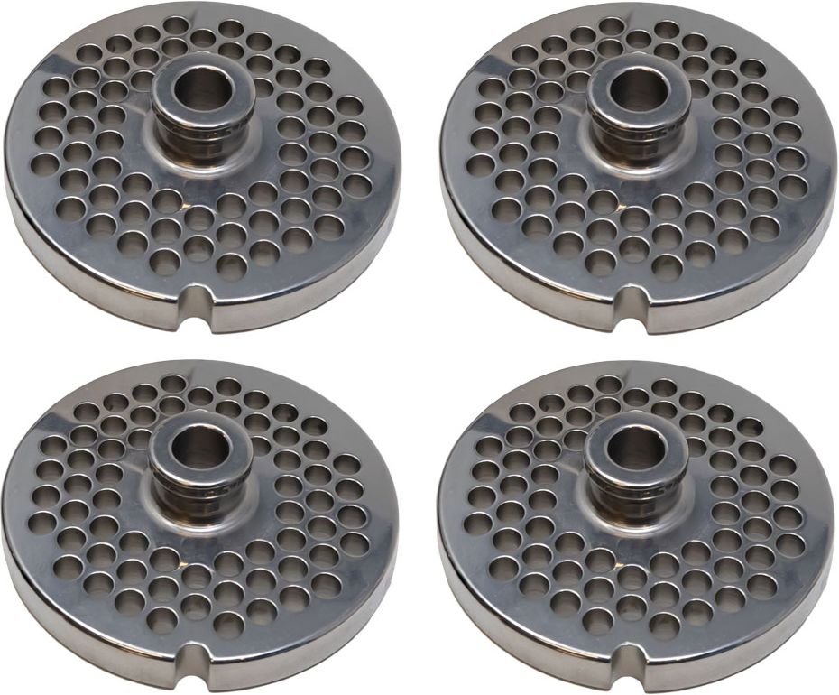 Omcan - #22 (6 mm) European-Style Stainless Steel with Hub Meat Grinder Plate, Pack of 2 - 11201
