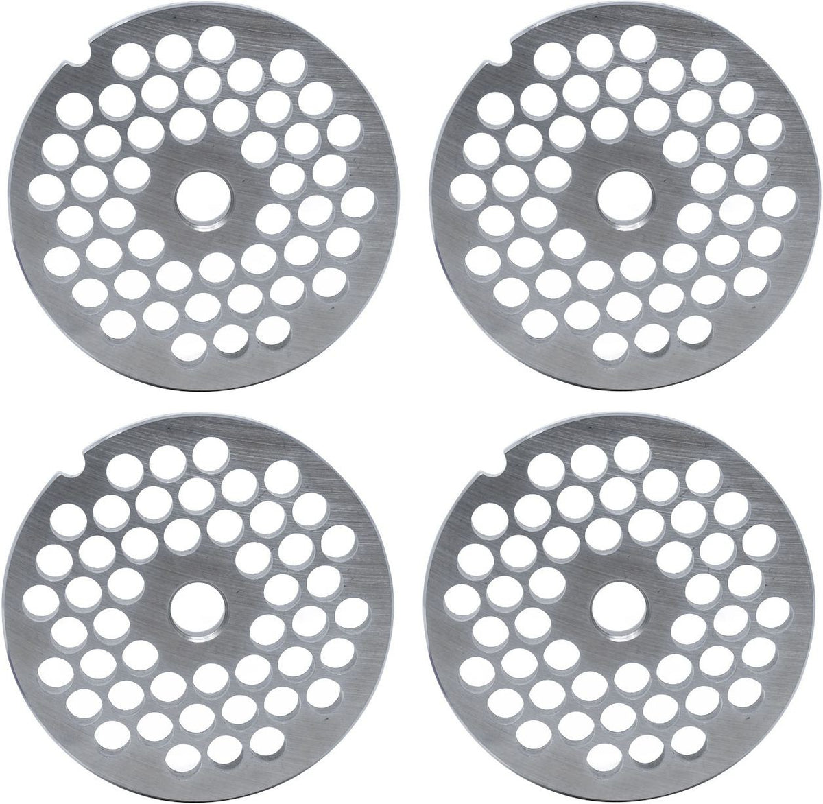 Omcan - #22 (8 mm) European-Style Stainless Steel Hubless Meat Grinder Plate, Pack of 3 - 11223