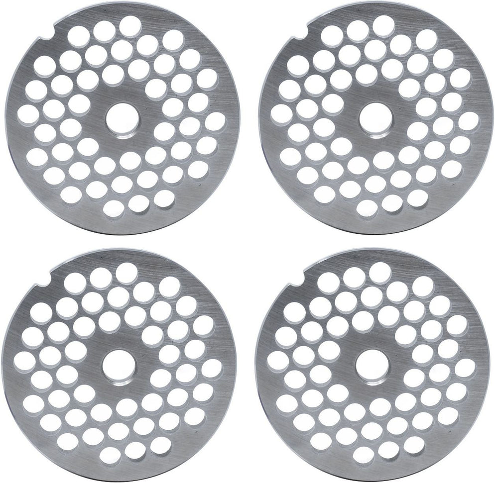 Omcan - #22 (8 mm) European-Style Stainless Steel Hubless Meat Grinder Plate, Pack of 4 - 11223