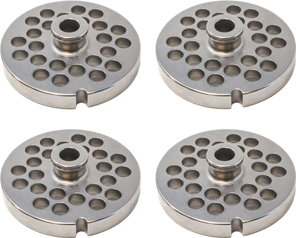 Omcan - #22 (9.5 mm) Stainless Steel Meat Grinder Plate with Hub, Pack of 2 - 11152