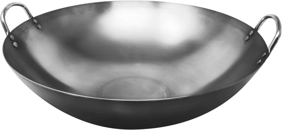 Omcan - 22″ Iron Double Ear Mandarin Wok, Pack of 3 - 47870