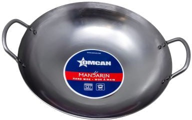 Omcan - 22″ Iron Double Ear Mandarin Wok, Pack of 5 - 47870