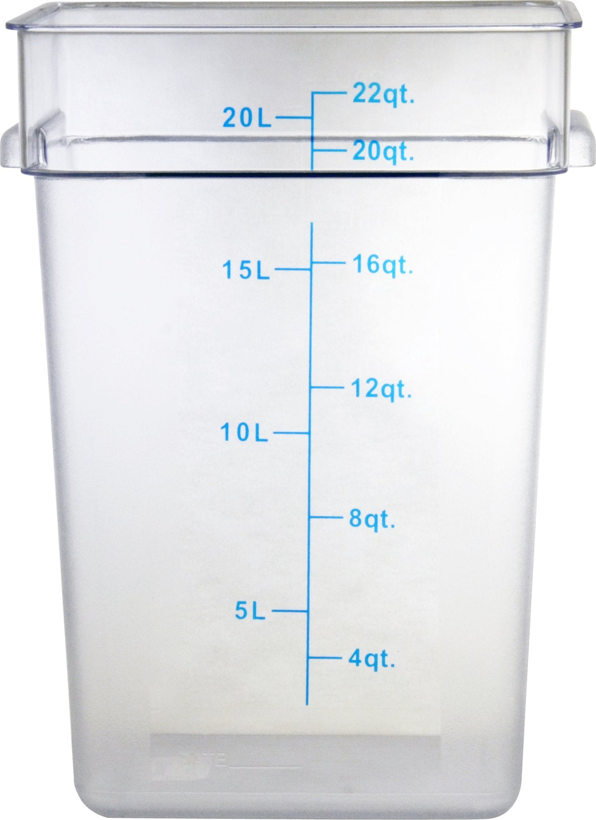 Omcan - 22 QT Clear Square Food Storage Container, Pack of 3 - 80182