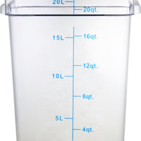 Omcan - 22 QT Clear Square Food Storage Container, Pack of 3 - 80182