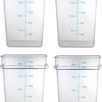 Omcan - 22 QT Clear Square Food Storage Container, Pack of 3 - 80182