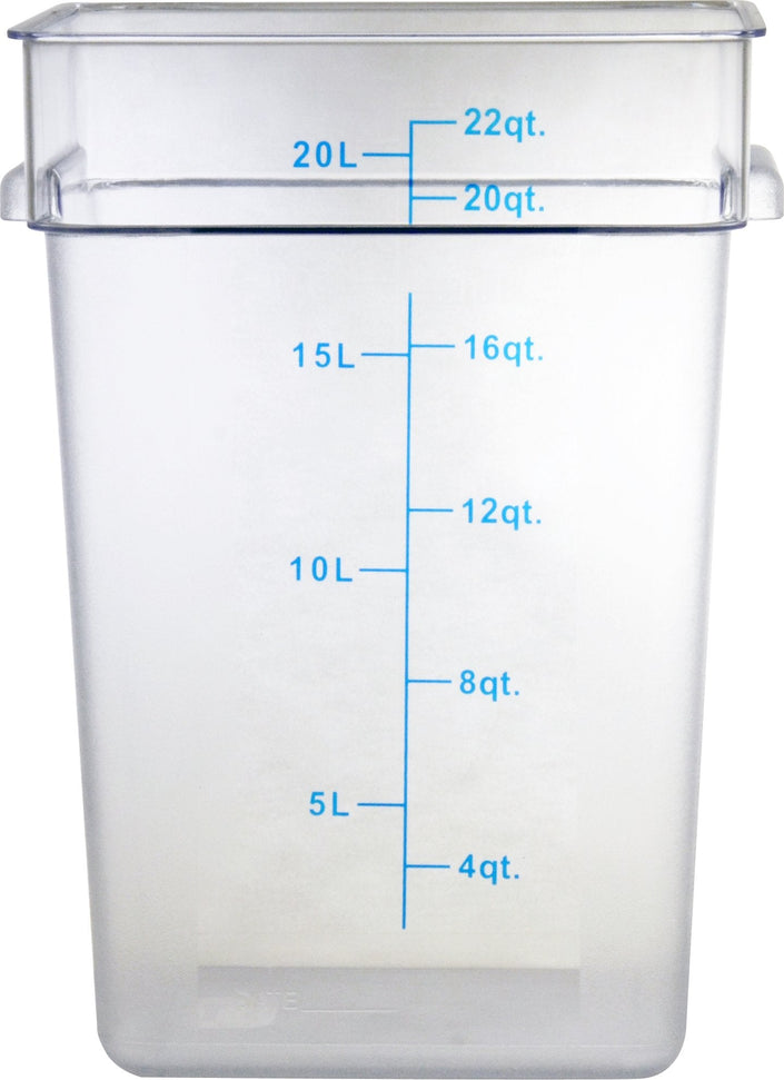 Omcan - 22 QT Clear Square Food Storage Container, Pack of 4 - 80182