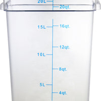 Omcan - 22 QT Clear Square Food Storage Container, Pack of 4 - 80182