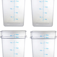 Omcan - 22 QT Clear Square Food Storage Container, Pack of 4 - 80182