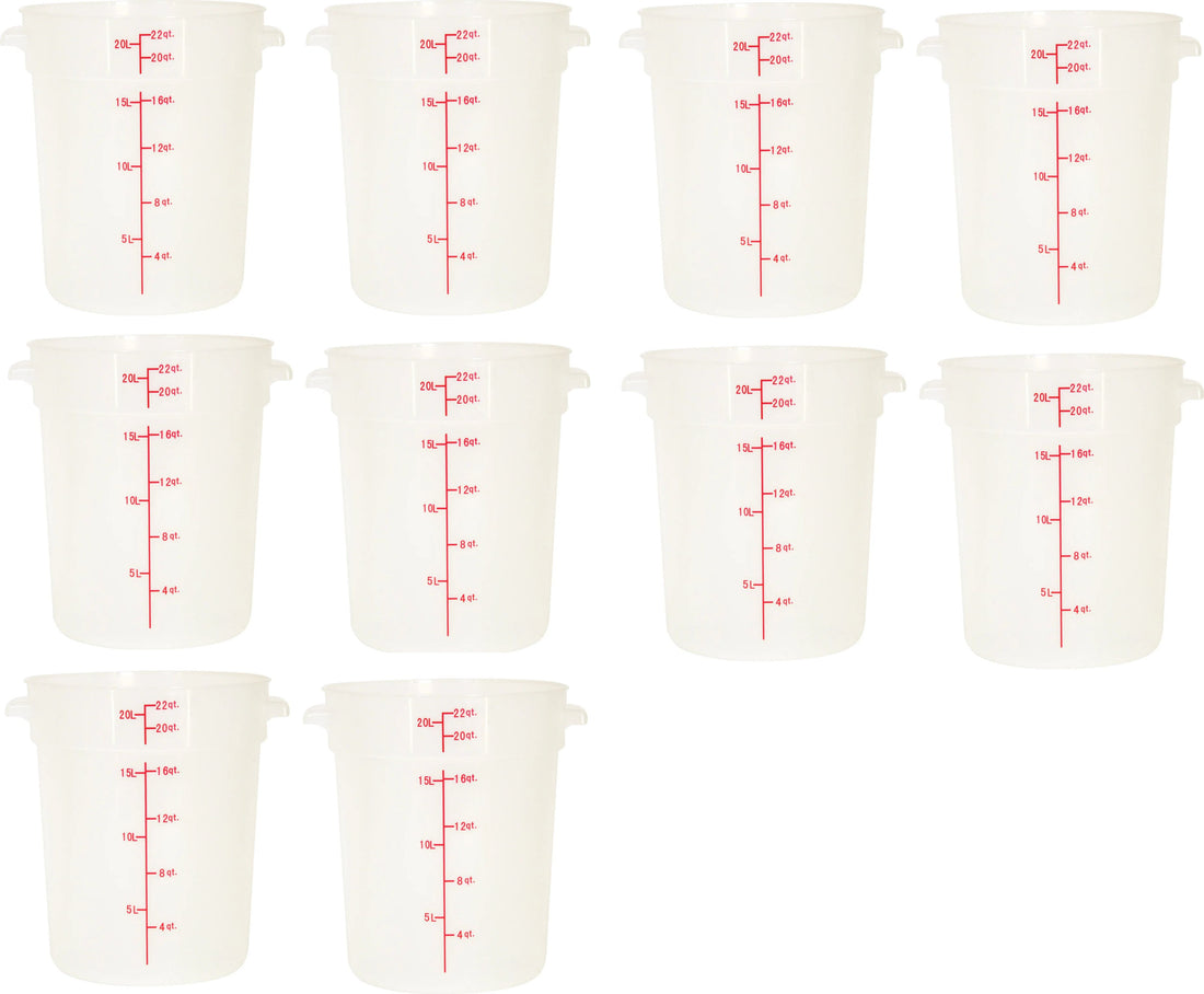 Omcan - 22 QT Square Food Storage Container, Pack of 10 - 80196