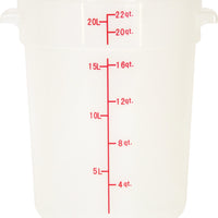 Omcan - 22 QT Translucent Polypropylene Round Food Storage Container, Pack of 10 - 80236