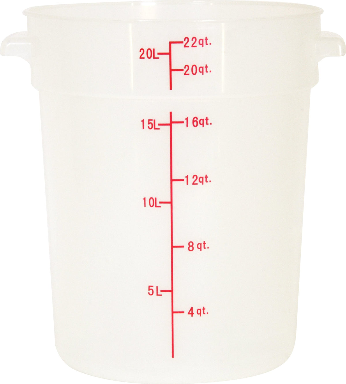 Omcan - 22 QT Translucent Polypropylene Round Food Storage Container, Pack of 5 - 80236