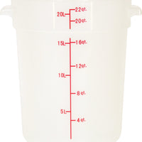 Omcan - 22 QT Translucent Polypropylene Round Food Storage Container, Pack of 5 - 80236