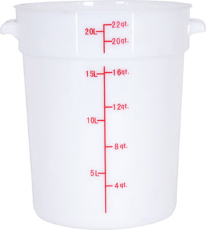 Omcan - 22 QT White Polypropylene Round Food Storage Container, 10/cs - 80235