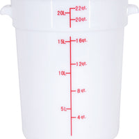 Omcan - 22 QT White Polypropylene Round Food Storage Container, Pack of 10 - 80235