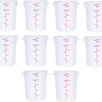 Omcan - 22 QT White Polypropylene Round Food Storage Container, Pack of 10 - 80235
