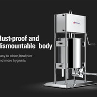 Omcan - 22 lb Stainless Steel Vertical Manual Sausage Stuffer - 47499