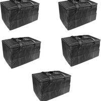 Omcan - 22" x 13.9" x 13" Black Insulated Delivery Bag, Pack of 5 - 80949