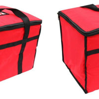 Omcan - 22" x 13.9" x 13" Red Insulated Delivery Bag, Pack of 3 - 80948
