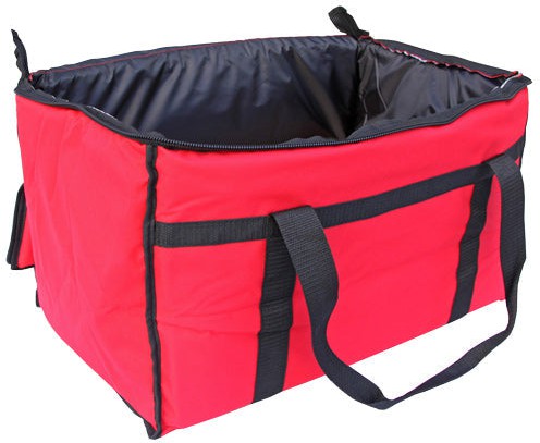 Omcan - 22" x 13.9" x 13" Red Insulated Delivery Bag, Pack of 3 - 80948