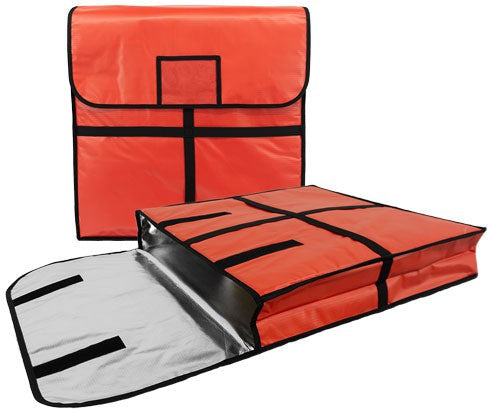 Omcan - 22" x 22" Pizza Delivery Bag with the Capacity of Two 20" Pizza Boxes, Pack of 5 - 40649
