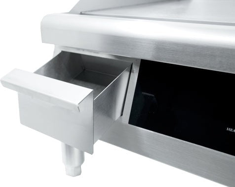 Omcan - 220V, 24" Countertop Stainless Steel Electric Griddle with 2 Controls - CE-CN-0613