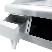 Omcan - 220V, 24" Countertop Stainless Steel Electric Griddle with 2 Controls - CE-CN-0613