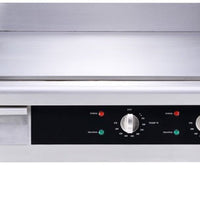 Omcan - 220V, 24" Countertop Stainless Steel Electric Griddle with 2 Controls - CE-CN-0613