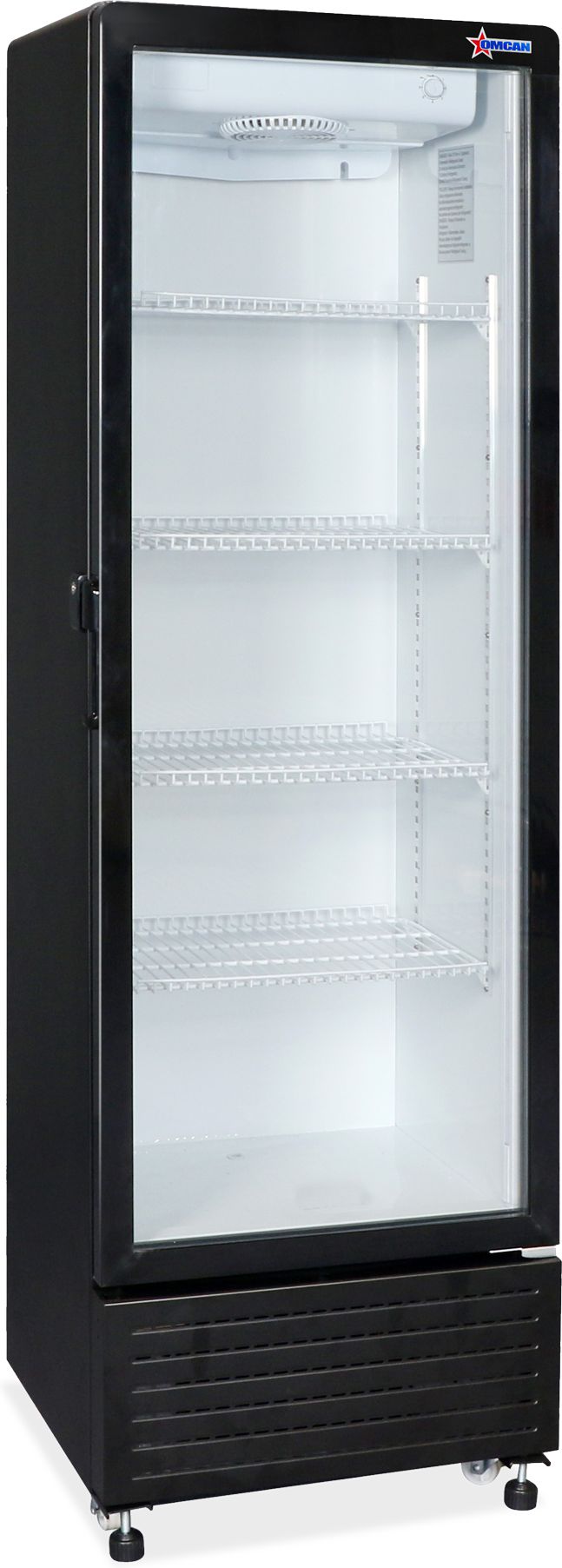 Omcan - 23" Black Single Glass Door Refrigerator - RE-CN-305