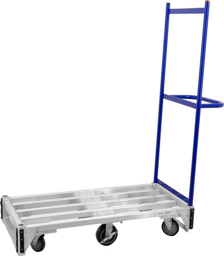 Omcan - 23” x 48” x 63.25” Aluminum Stocking Cart With Blue Steel Handle - 45587