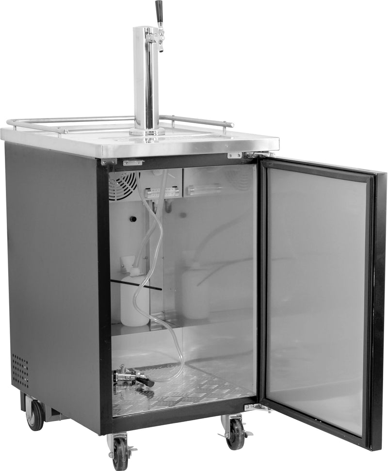 Omcan - 24″ 6.5 Cu.Ft. Single Solid Door Kegerator / Beer Dispenser With 1 Tap - 50066