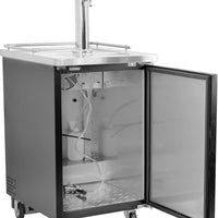 Omcan - 24″ 6.5 Cu.Ft. Single Solid Door Kegerator / Beer Dispenser With 1 Tap - 50066