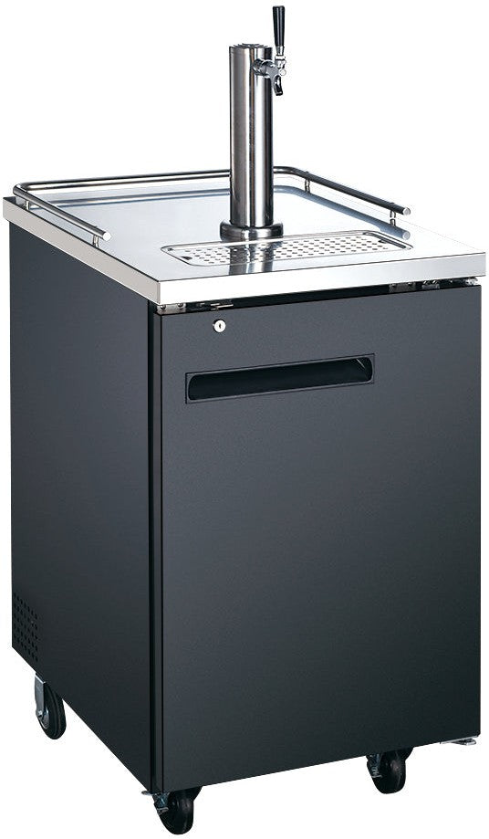 Omcan - 24″ 6.5 Cu.Ft. Single Solid Door Kegerator / Beer Dispenser With 1 Tap - 50066