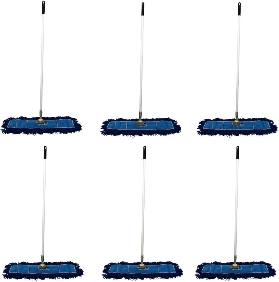 Omcan - 24" Dust Mop with 60-inch Aluminium Handle, Pack of 6 - 80875