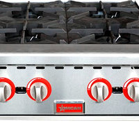 Omcan - 24" Gas Hotplate with 4 Burners Natural Gas with Propane - 47380