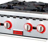 Omcan - 24" Gas Hotplate with 4 Burners Natural Gas with Propane - 47380