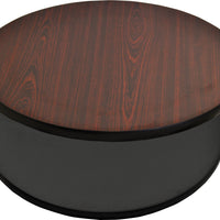 Omcan - 24" Mahogany/Black Round Table Top, Pack of 3 - 43176