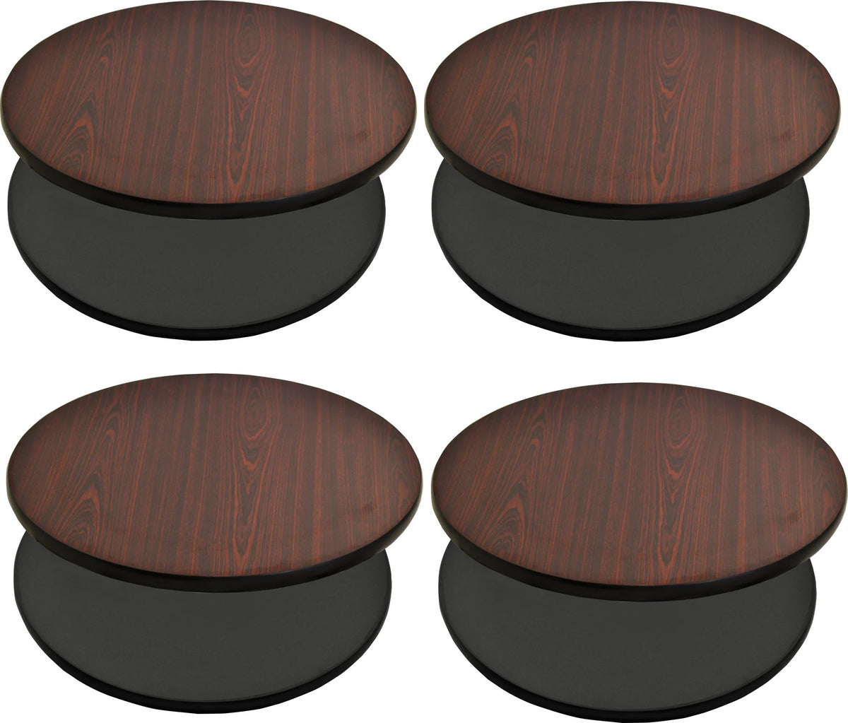 Omcan - 24" Mahogany/Black Round Table Top, Pack of 3 - 43176