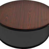 Omcan - 24" Mahogany/Black Round Table Top, Pack of 4 - 43176