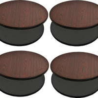 Omcan - 24" Mahogany/Black Round Table Top, Pack of 4 - 43176