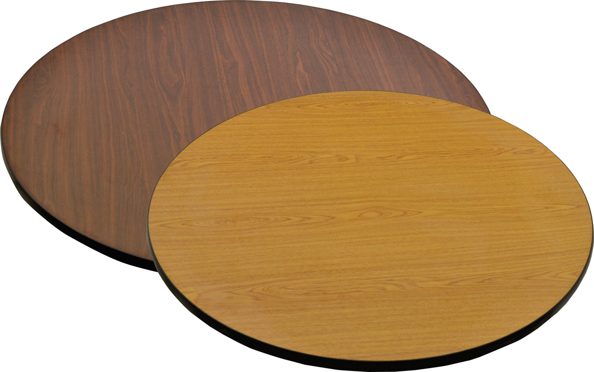 Omcan - 24" Oak/Walnut Round Table Top, Pack of 3 - 43166