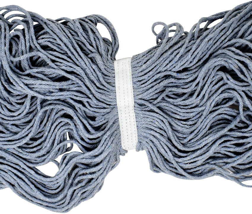 Omcan - 24 Oz Blue Yarn Mop Head With Cut End, Pack of 30 - 80871