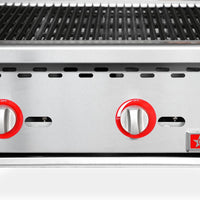 Omcan - 24″ Radiant Gas Charbroiler with 2 Natural Gas Burner with Propane Conversion Kit - 47377