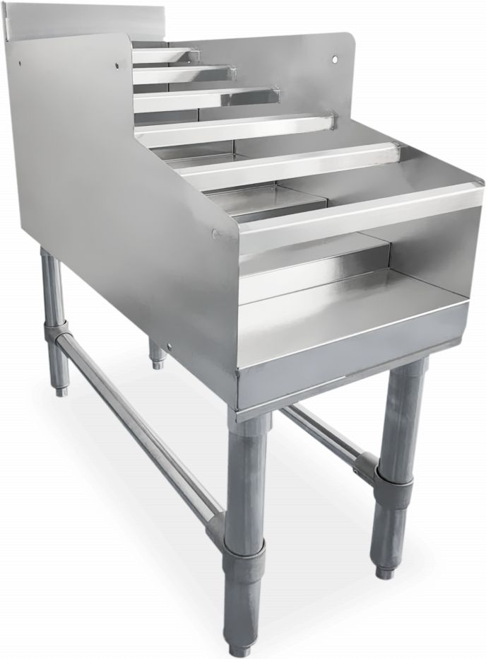 Omcan - 24" Stainless Steel Liquor Display Rack with 3″ Backsplash - 47522